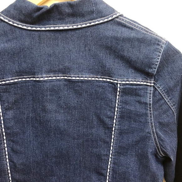 Blue Denim Jacket w/ White Trim Alfred Dunner - Picture 9 of 9
